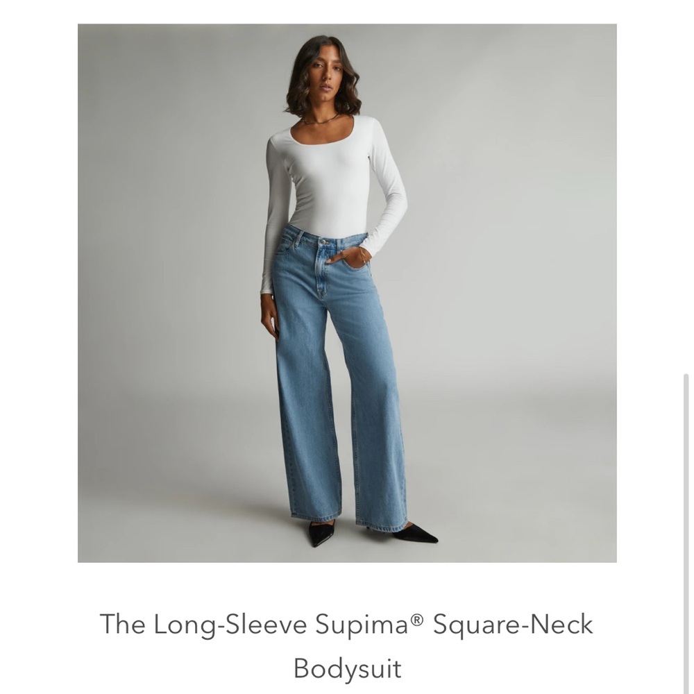 NWT Everlane White Long-Sleeve Bodysuit